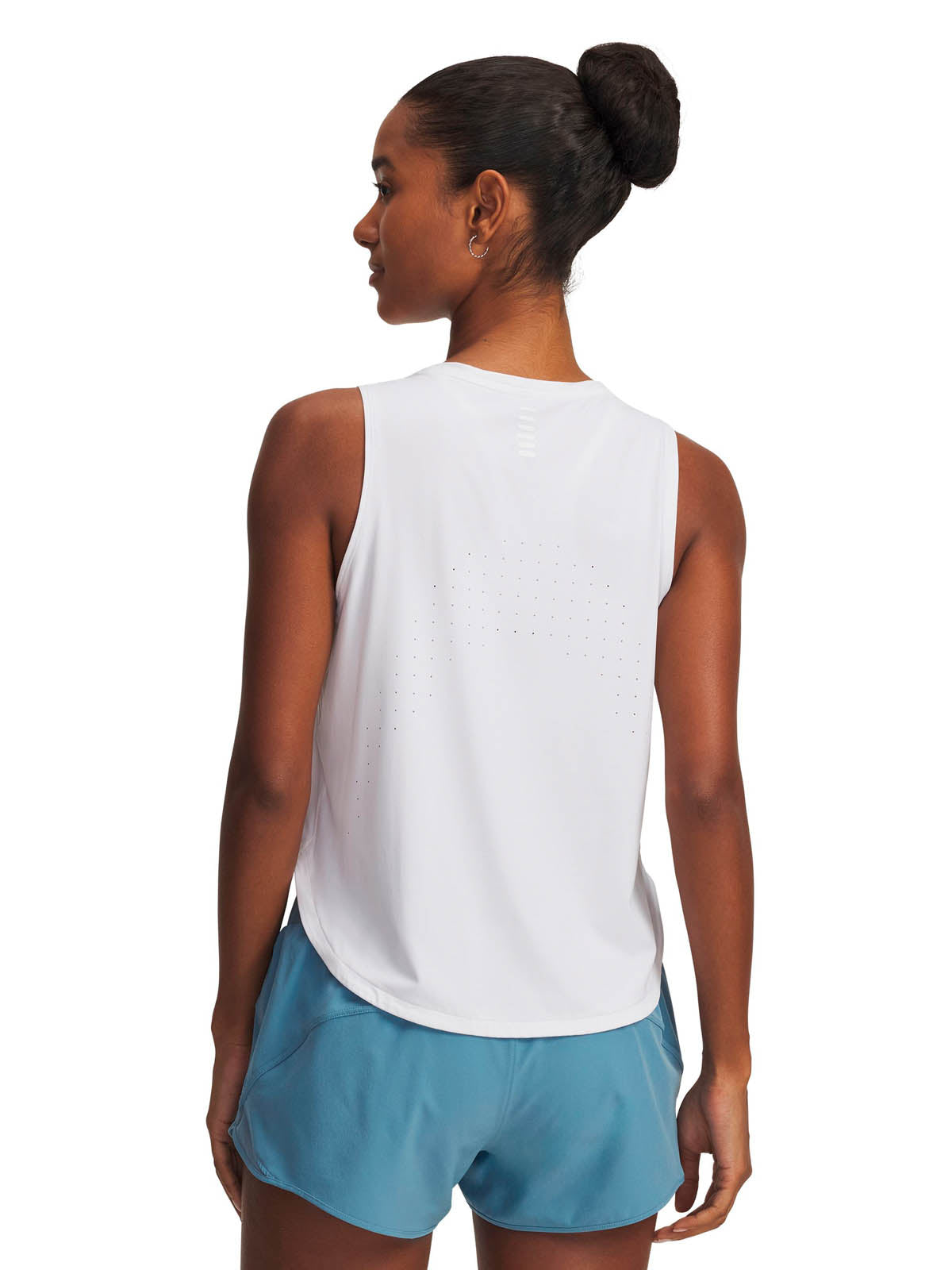 Polera sin mangas Running para mujer Launch Elite blanco Under Armour