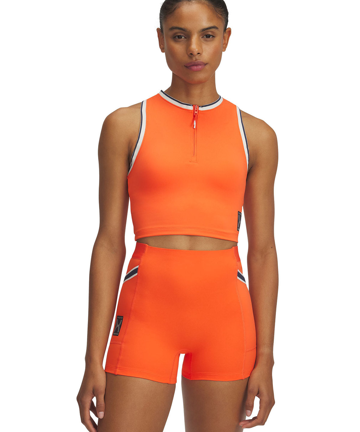 Polera sin mangas UA Run 96 naranjo para mujer