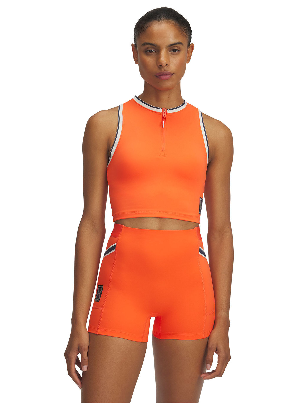 Polera sin mangas UA Run 96 naranjo para mujer