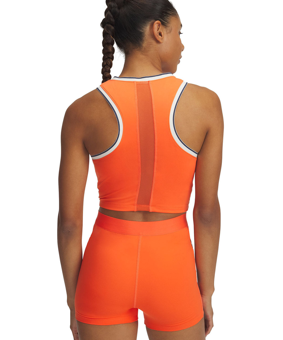 Polera sin mangas UA Run 96 naranjo para mujer