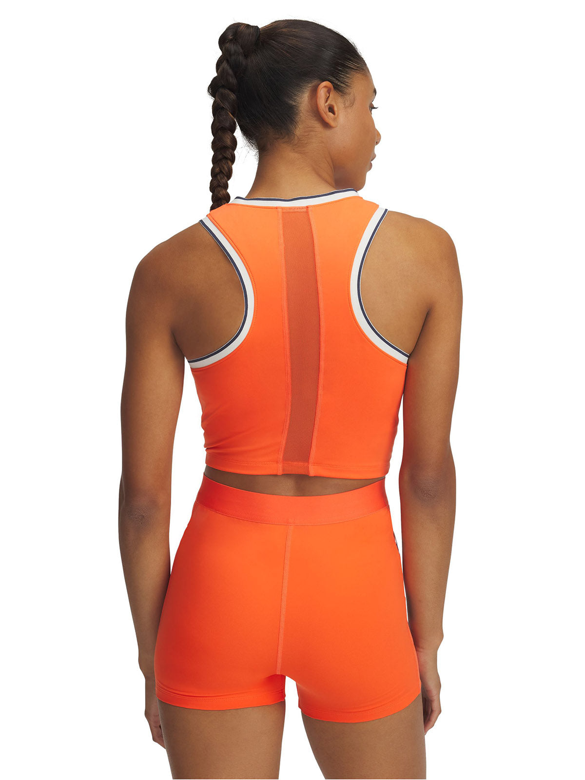 Polera sin mangas UA Run 96 naranjo para mujer