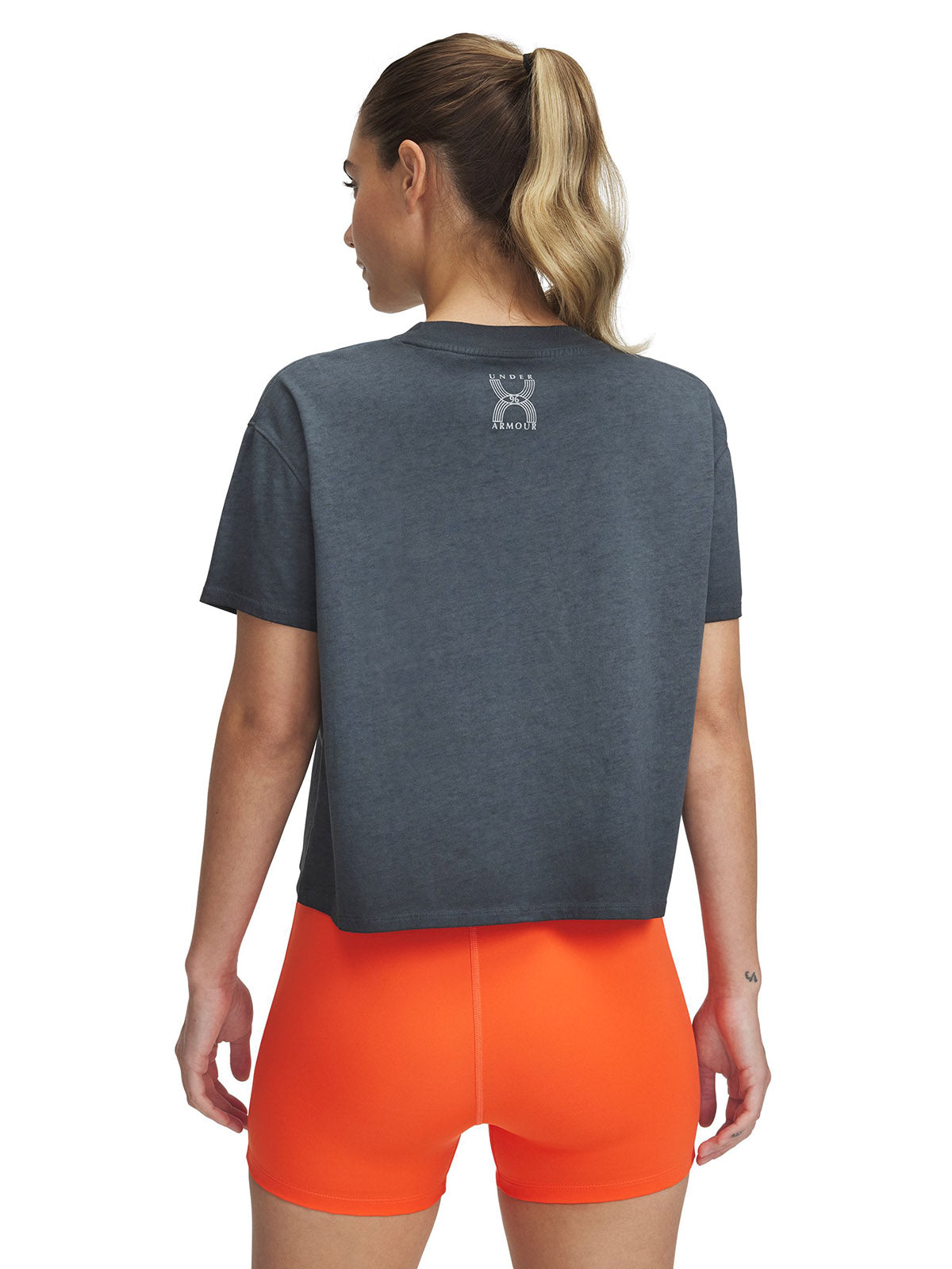 Polera manga corta UA Run 96 negro para mujer