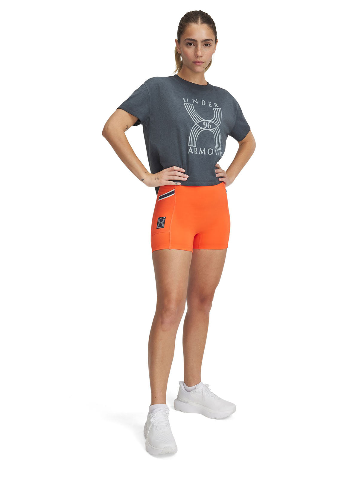 Shorts UA Run 96 naranjo para mujer