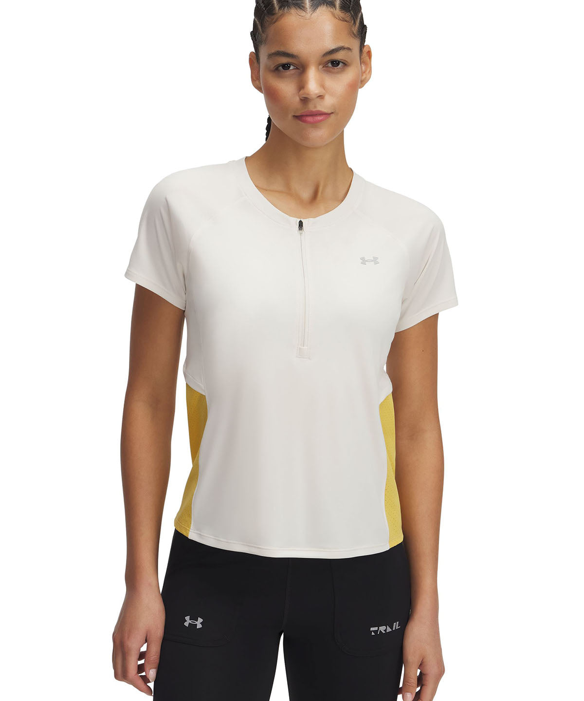 Polera manga corta UA Trail Run café para mujer