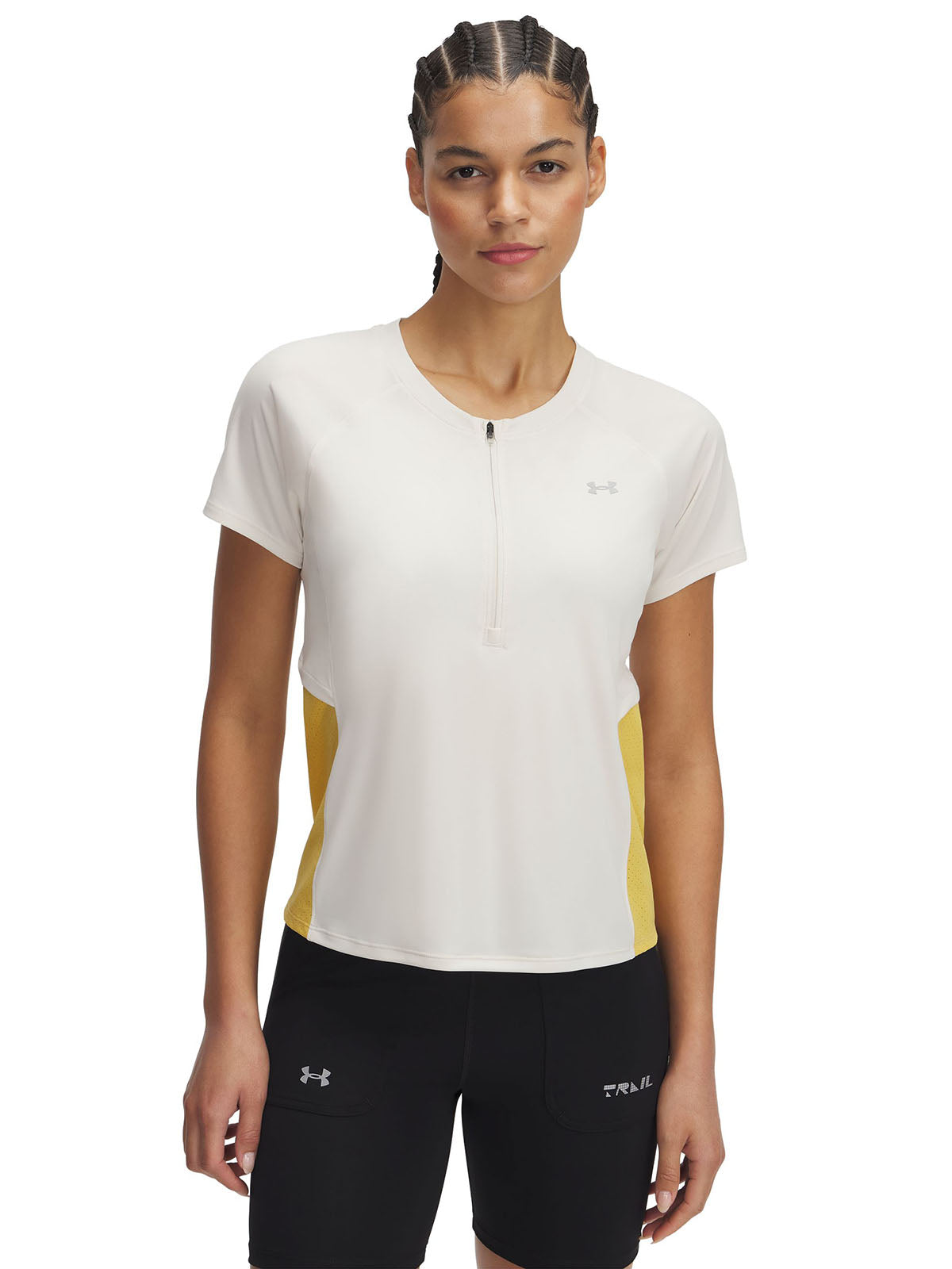 Polera manga corta UA Trail Run café para mujer