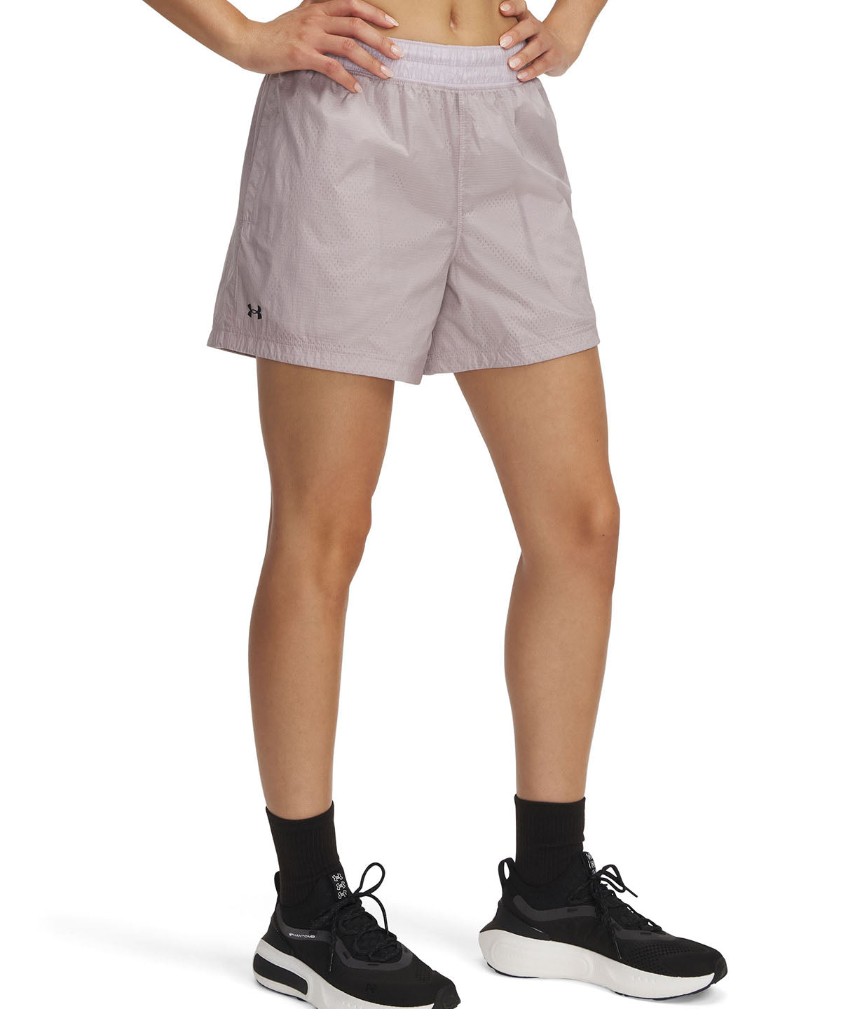 Shorts Under Armour Rival Woven gris para mujer