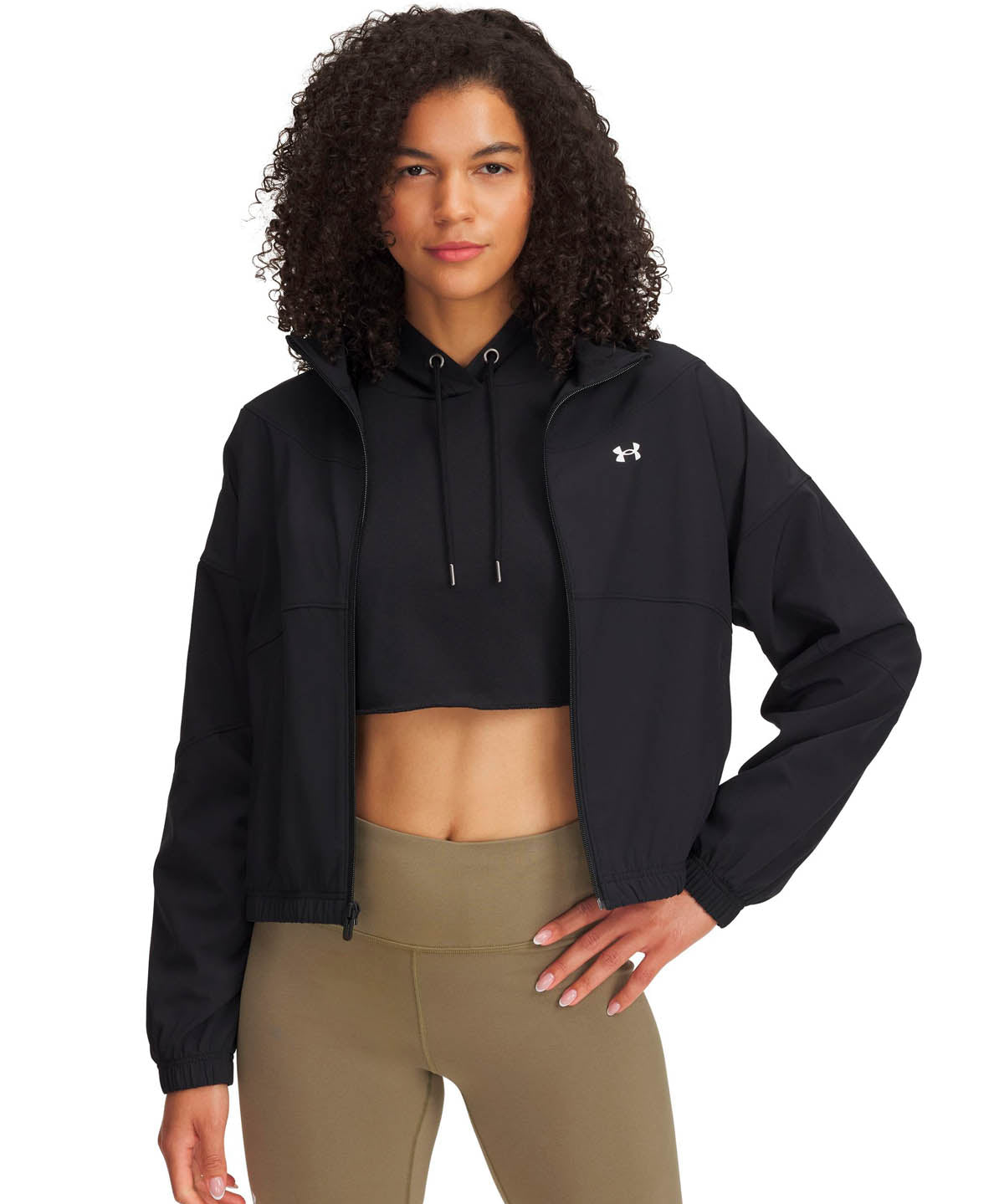 Chaqueta Lifestyle para mujer Rival Woven negro Under Armour