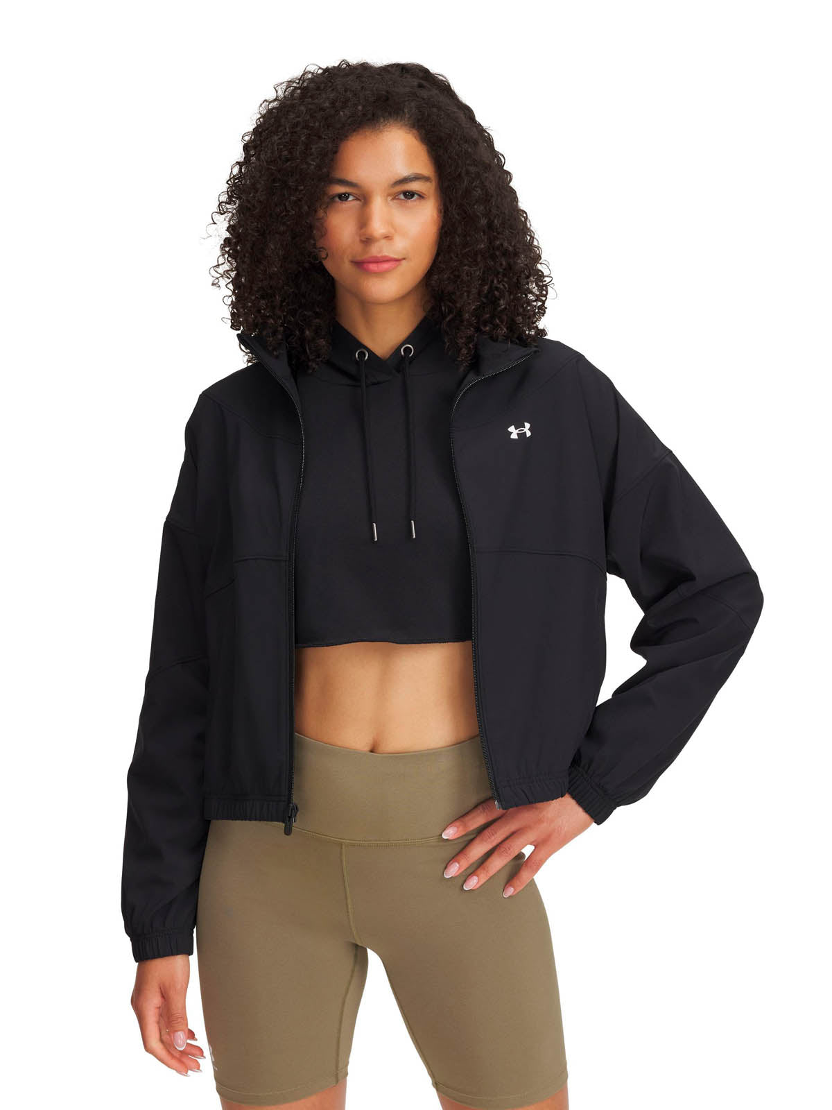 Chaqueta Lifestyle para mujer Rival Woven negro Under Armour