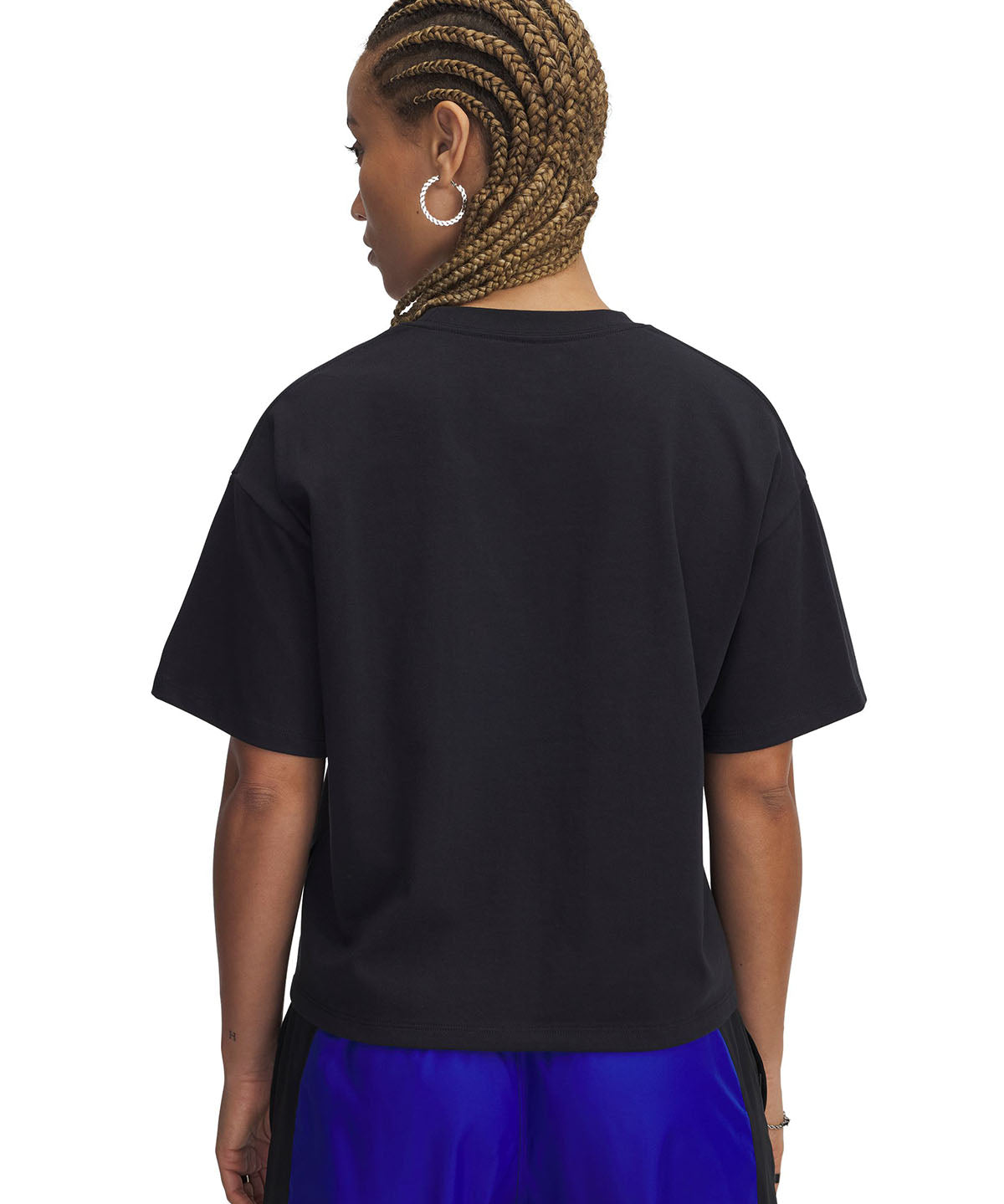 Polera manga corta UA Project Rock Crop negro para mujer