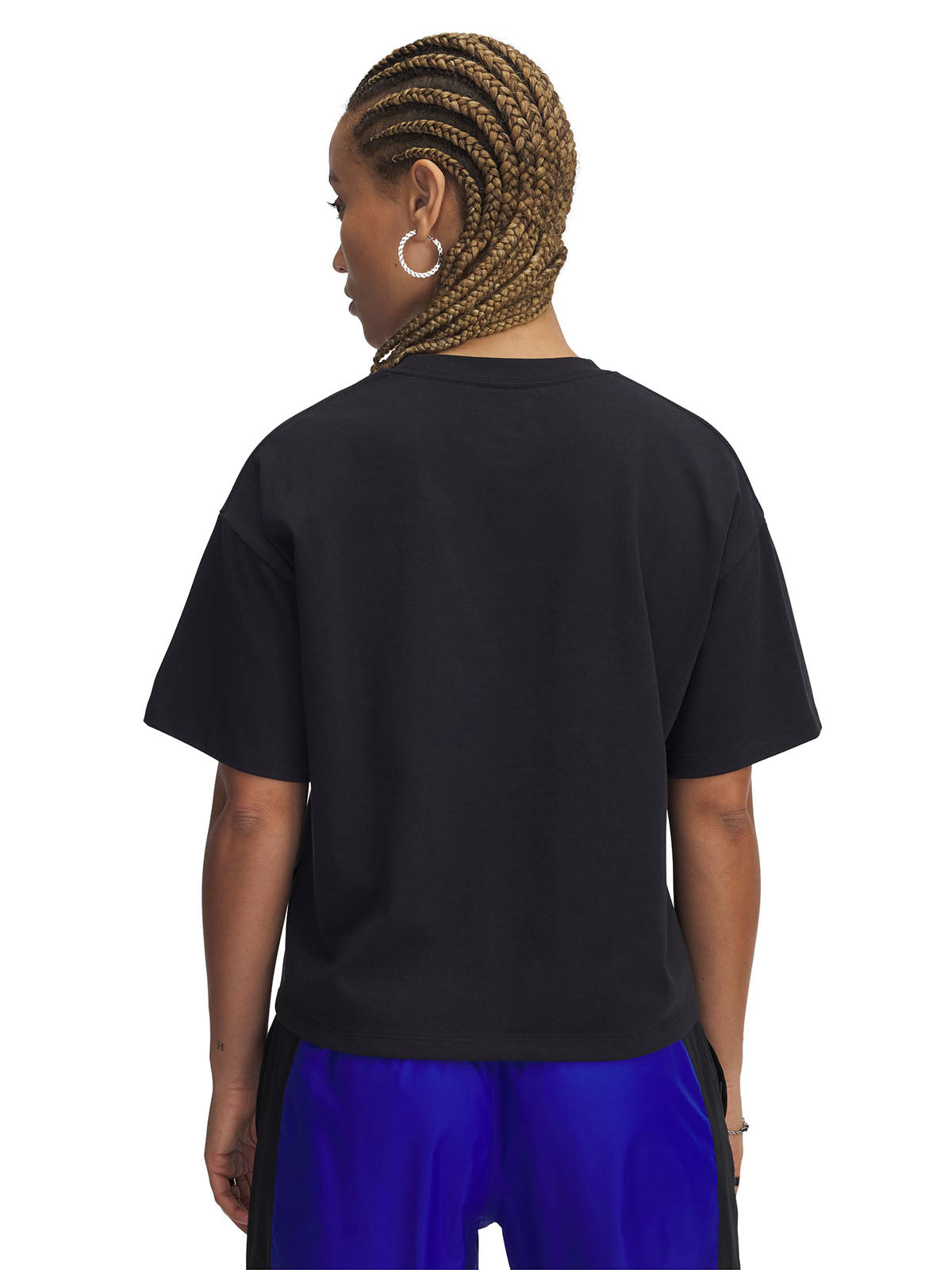 Polera manga corta UA Project Rock Crop negro para mujer