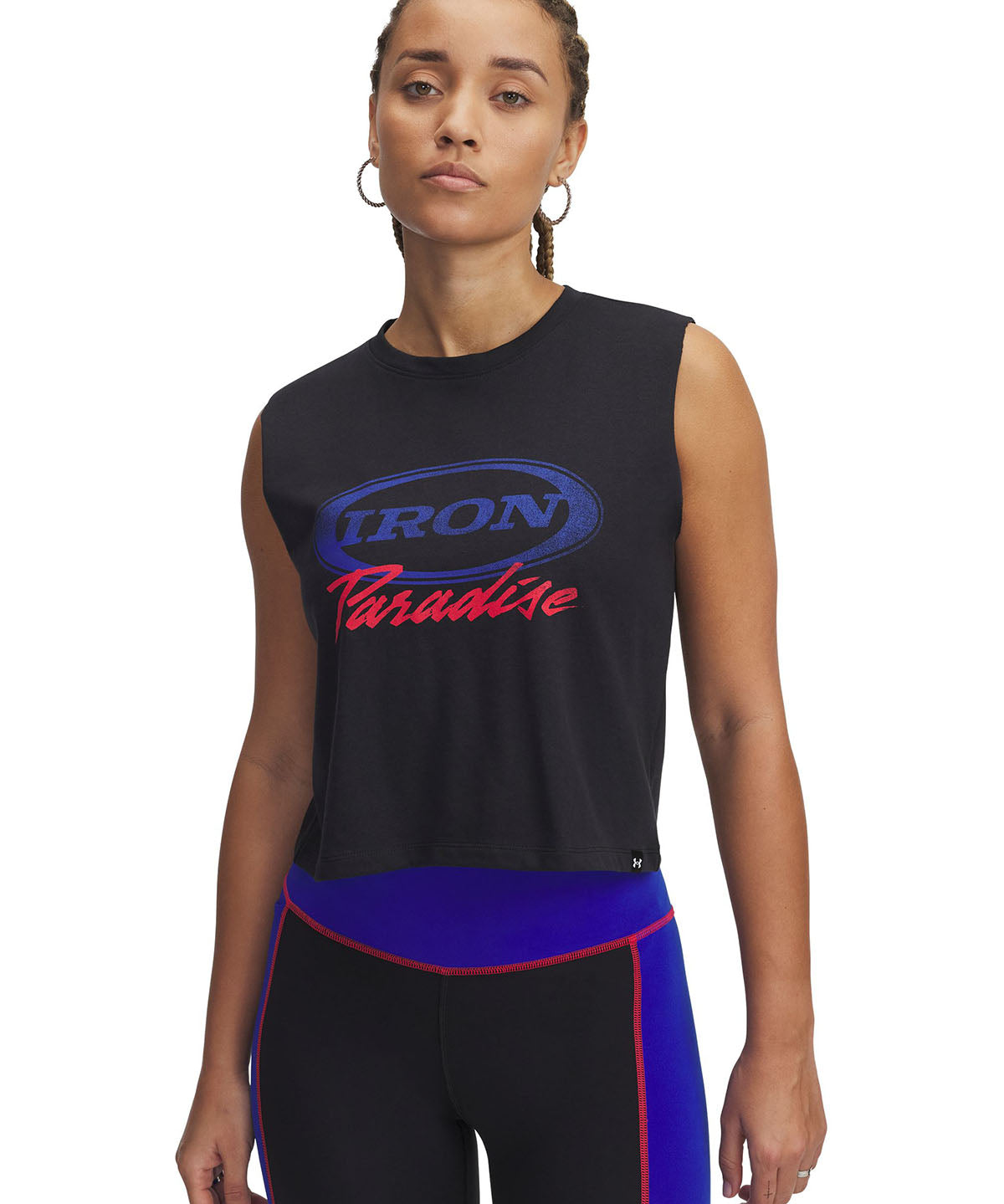 Polera sin mangas Project Rock negro para mujer Under Armour