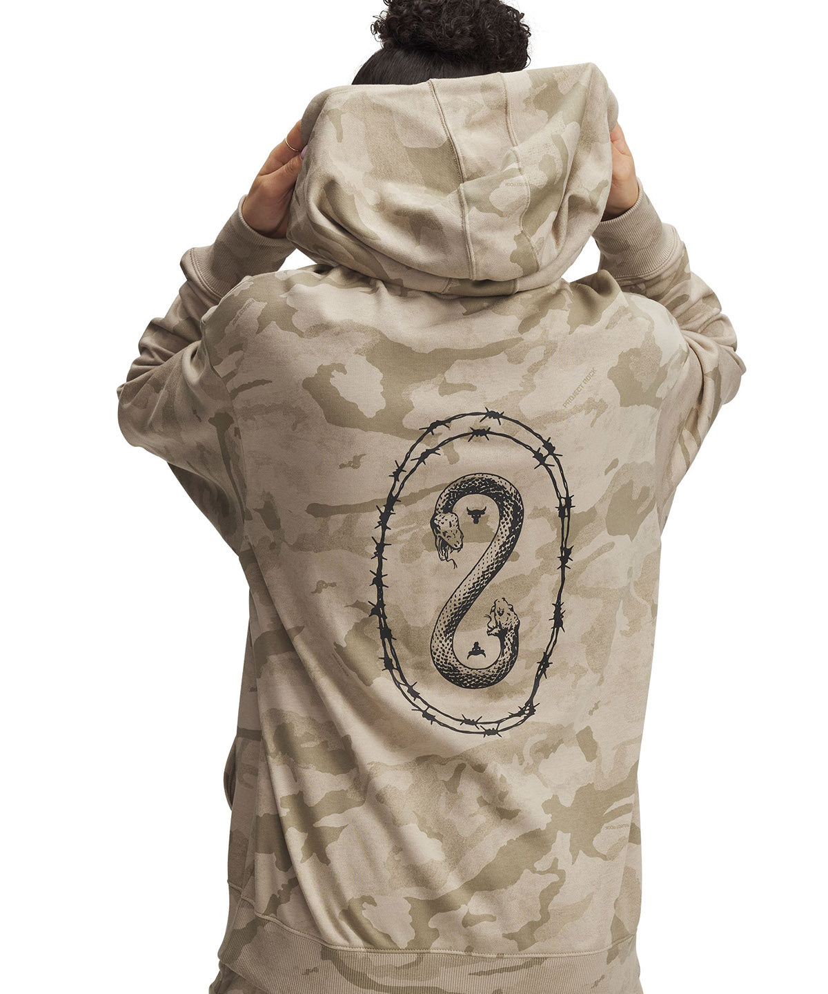 Polerón Project Rock terry con cierre café para mujer Under Armour