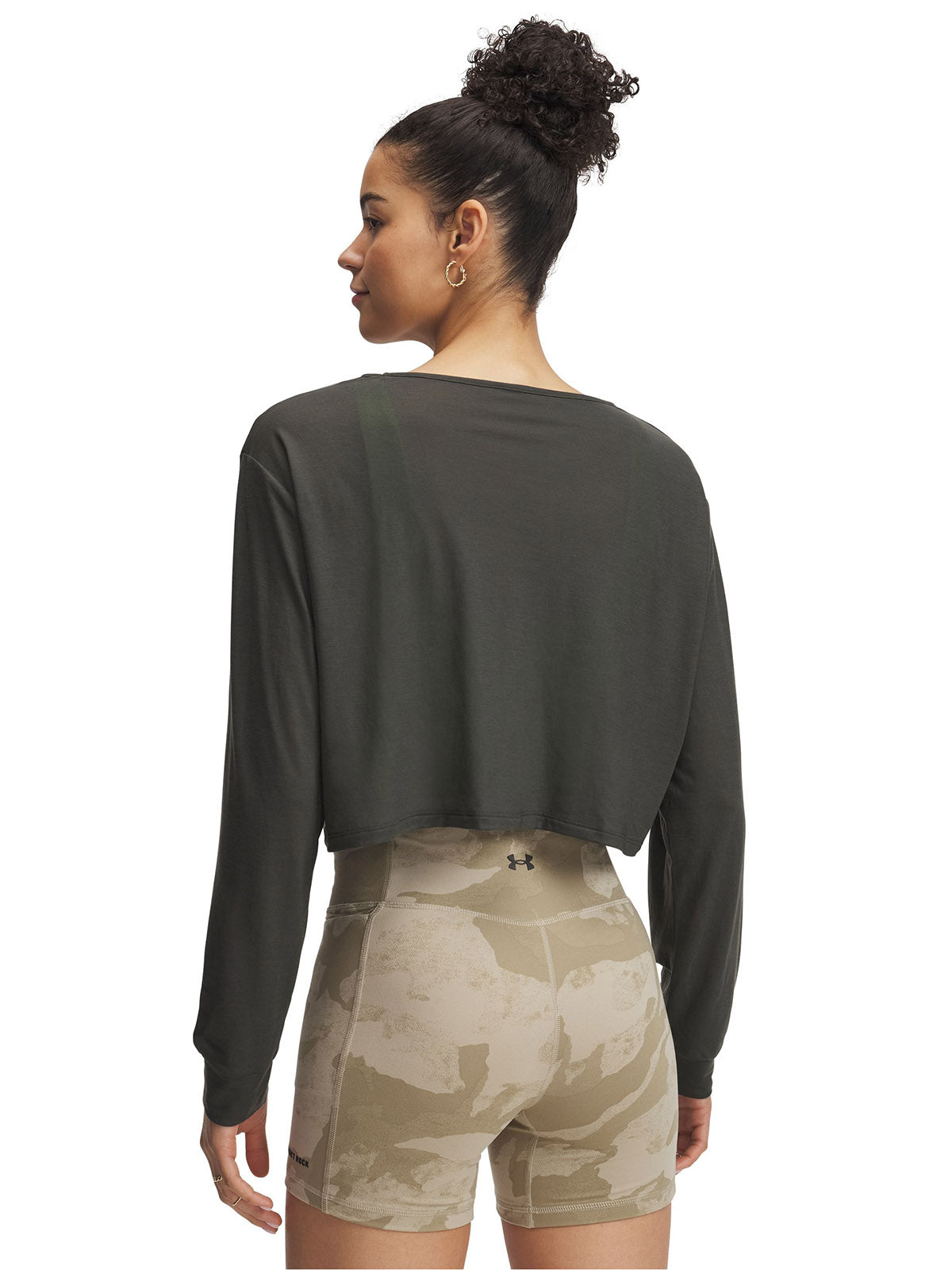 Polera manga larga Project Rock verde para mujer Under Armour