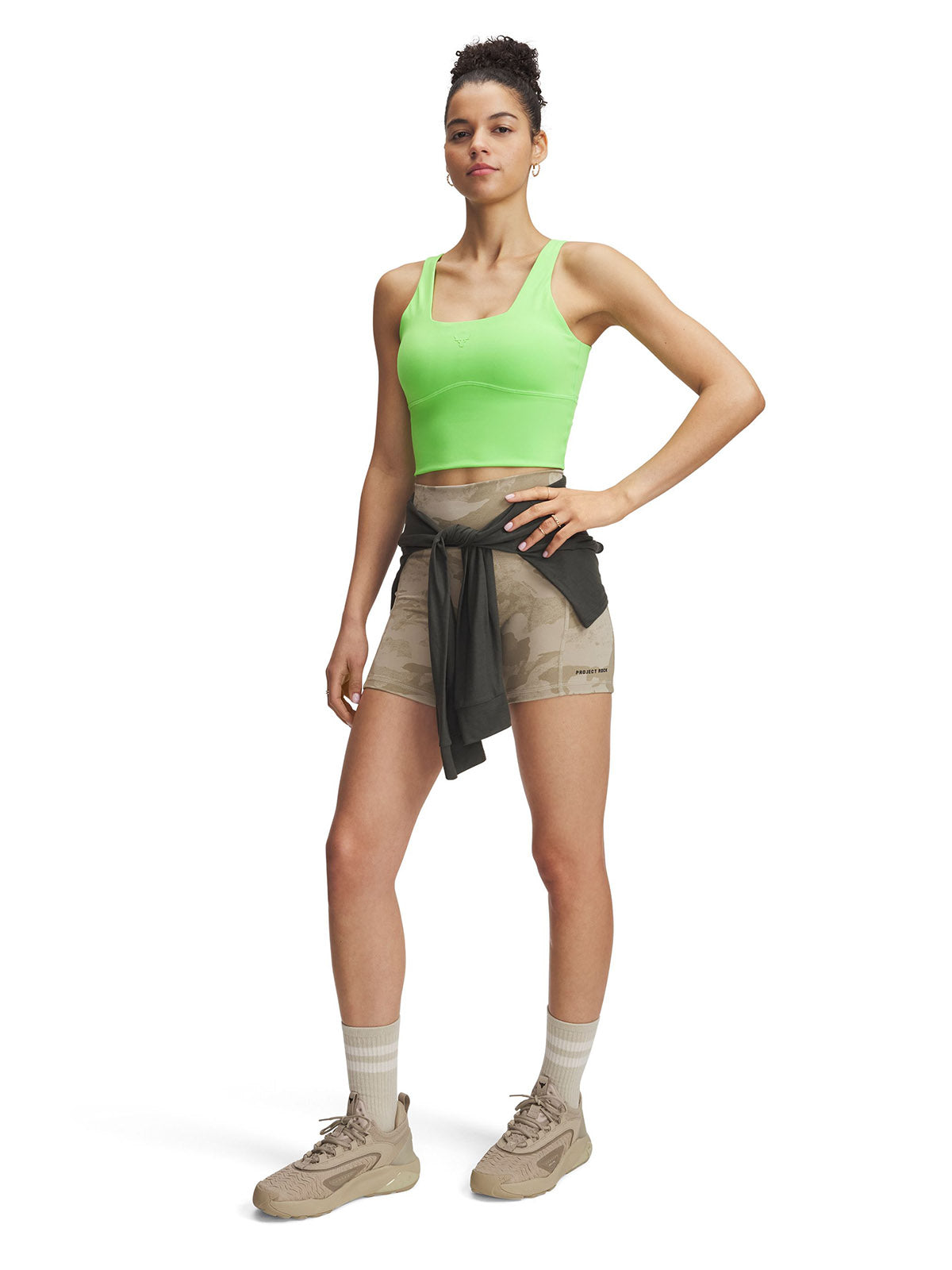 Calzas UA Project Rock Middy café para mujer