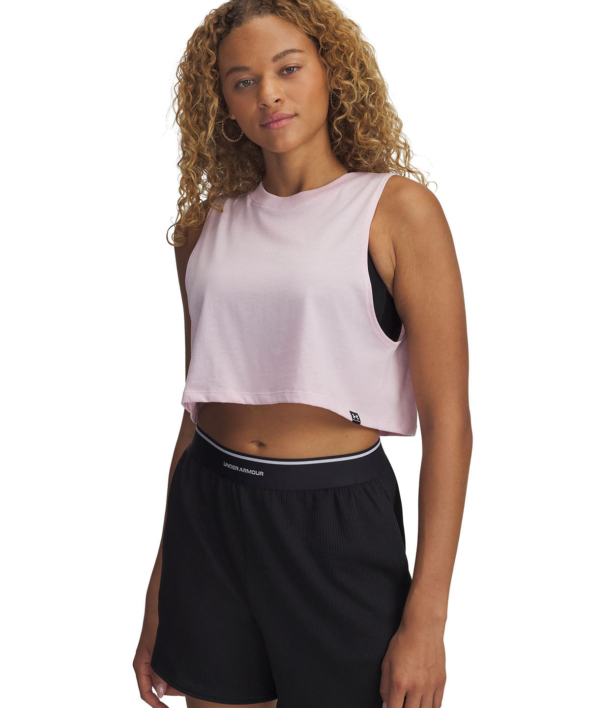 Polera sin mangas Under Armour Rival rosado para mujer