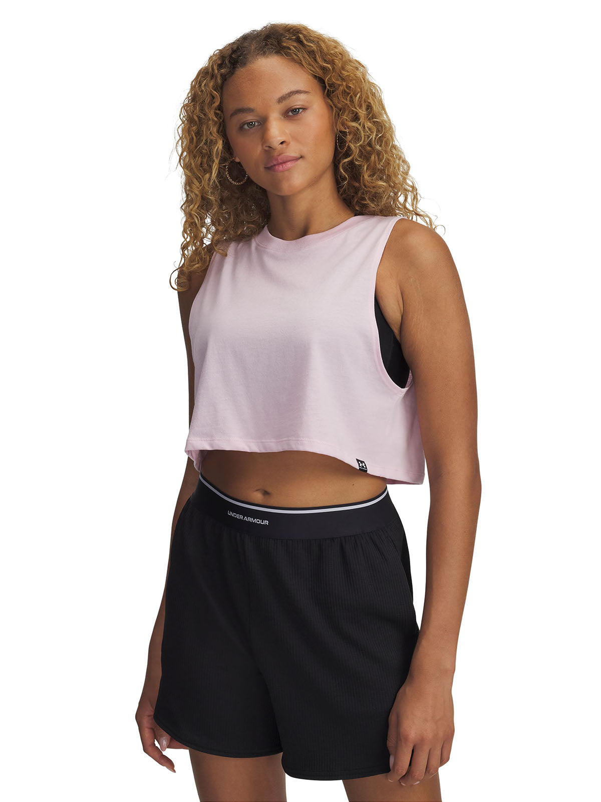 Polera sin mangas Under Armour Rival rosado para mujer