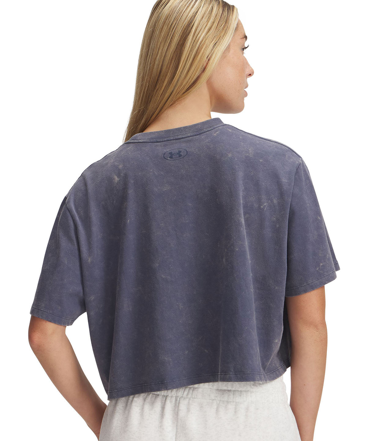 Polera manga corta UA Rival Wash gris para mujer