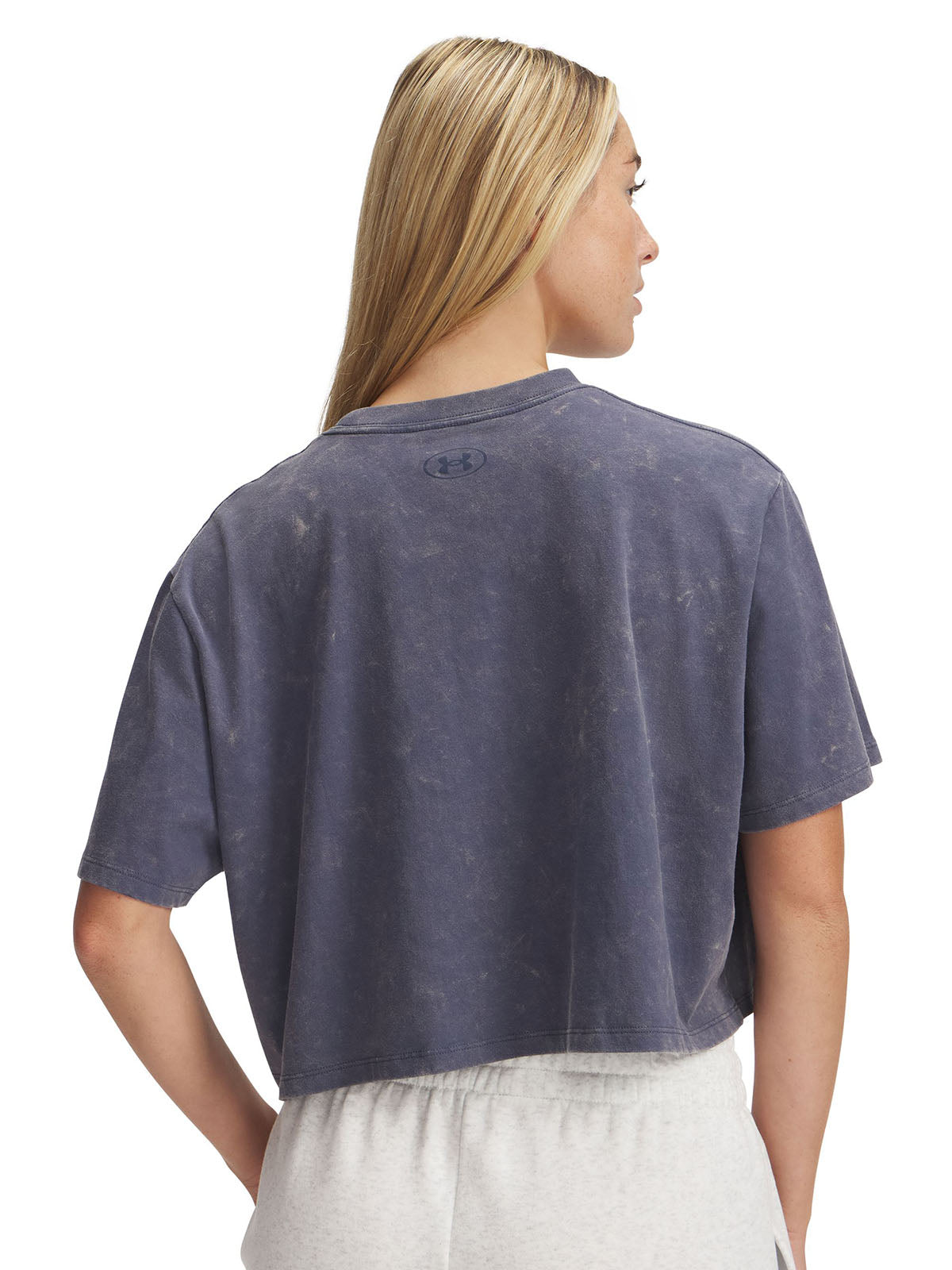 Polera manga corta UA Rival Wash gris para mujer