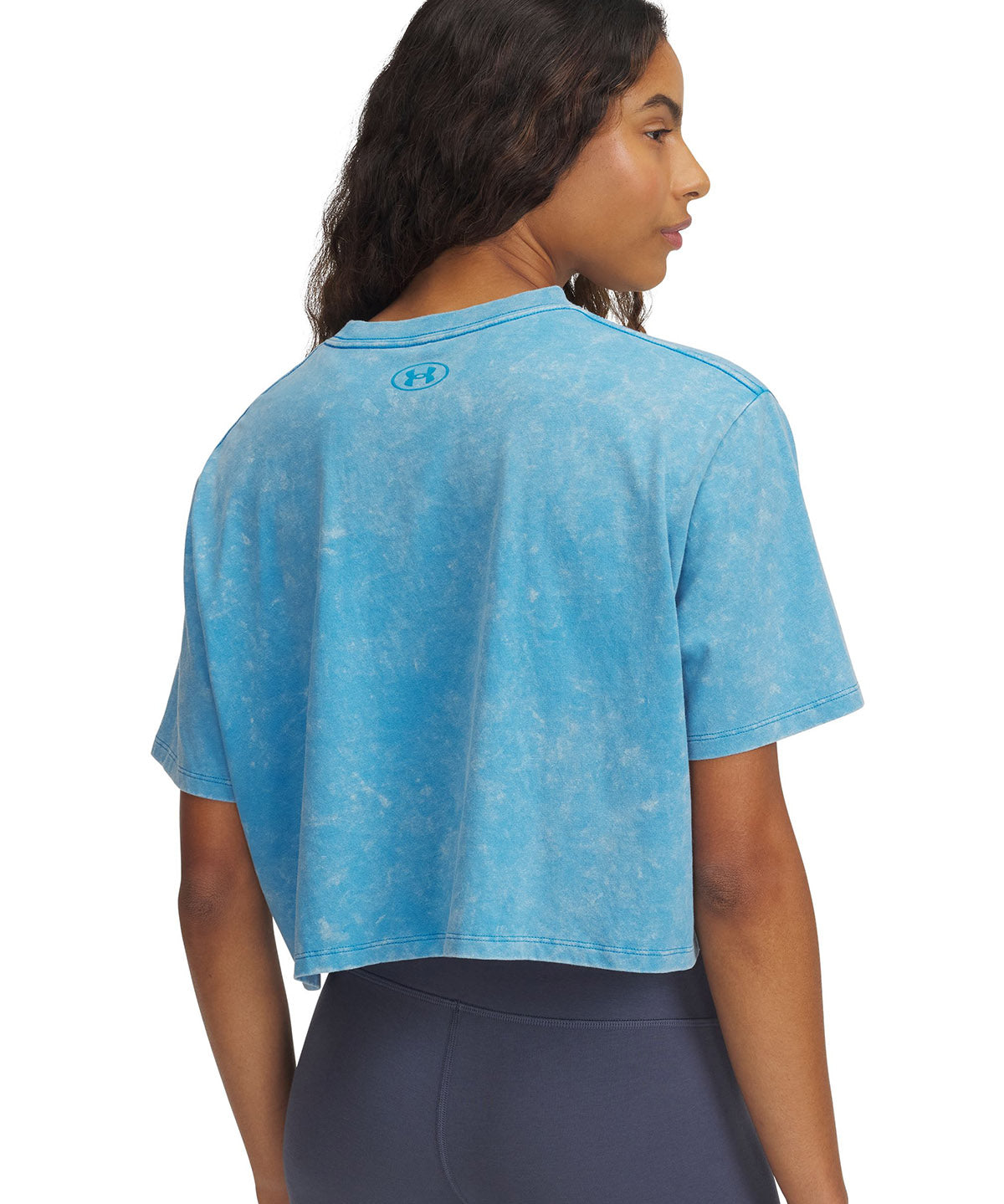 Polera manga corta Under Armour Rival wash azul para mujer
