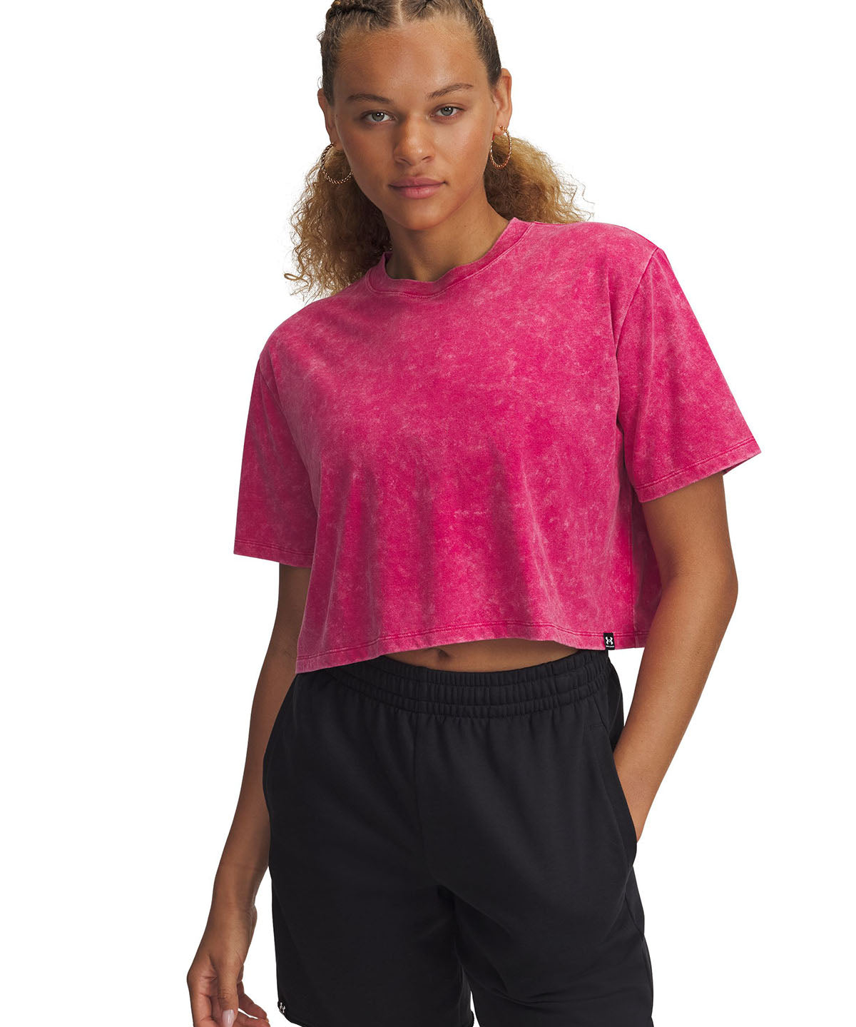 Polera manga corta Under Armour Rival wash morado para mujer