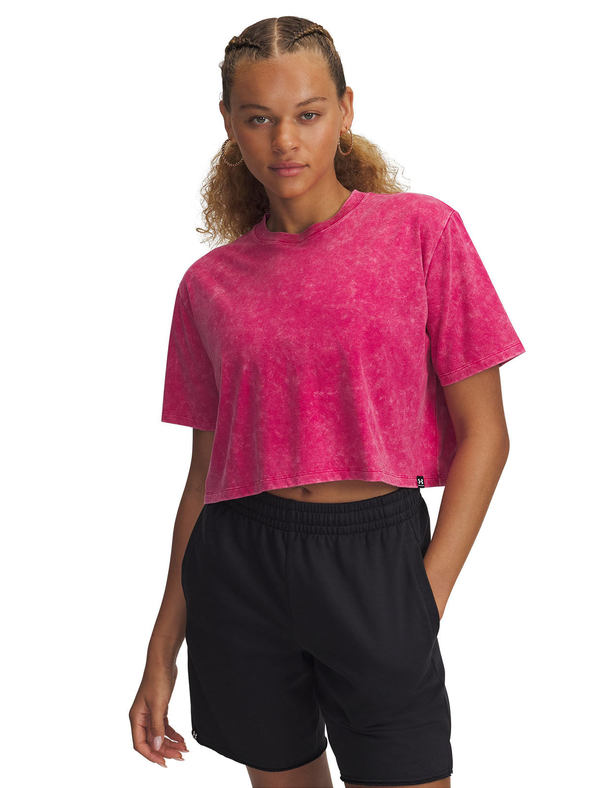 Polera manga corta Under Armour Rival wash morado para mujer