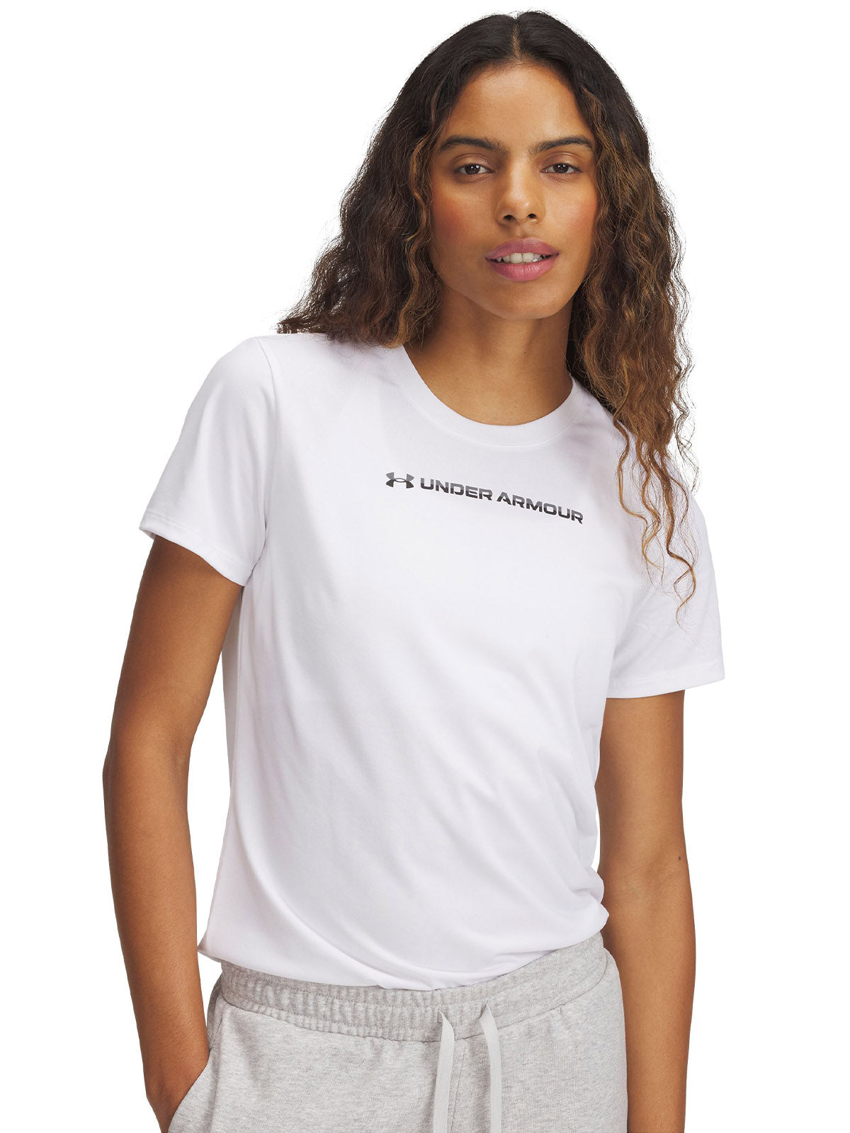 Polera manga corta Under Armour tech pth blanco para mujer