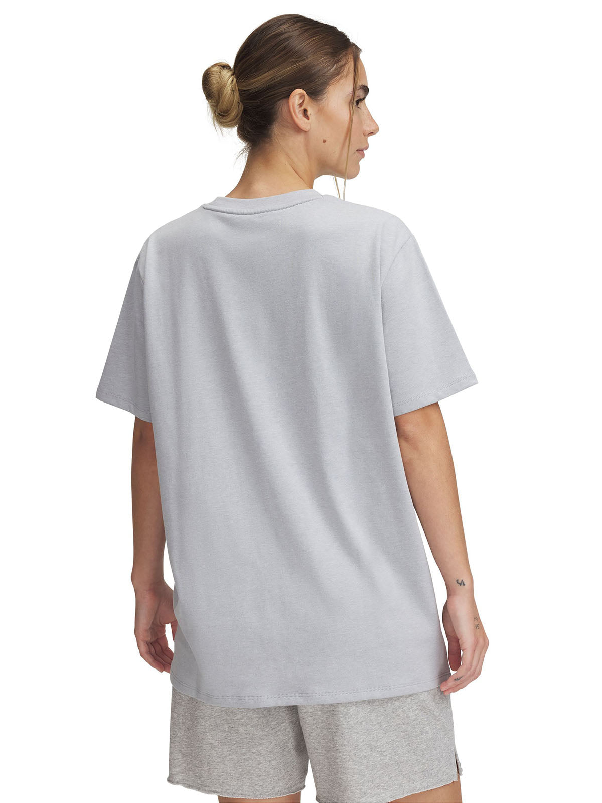 Polera manga corta UA Oversized 96 gris para mujer