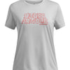 Polera manga corta Under Armour tech wordmark gris para niña