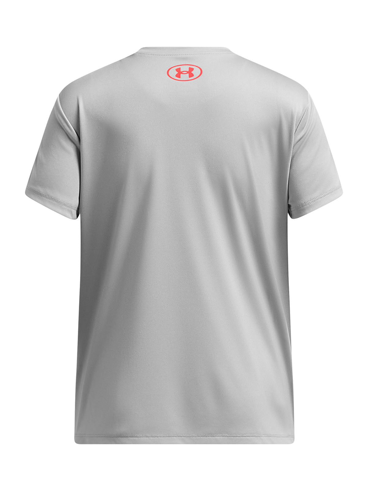 Polera manga corta Under Armour tech wordmark gris para niña