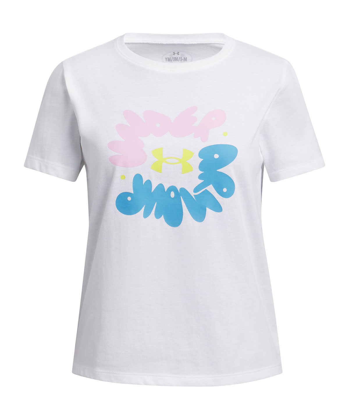 Polera manga corta Under Armour bubble blanco para niña