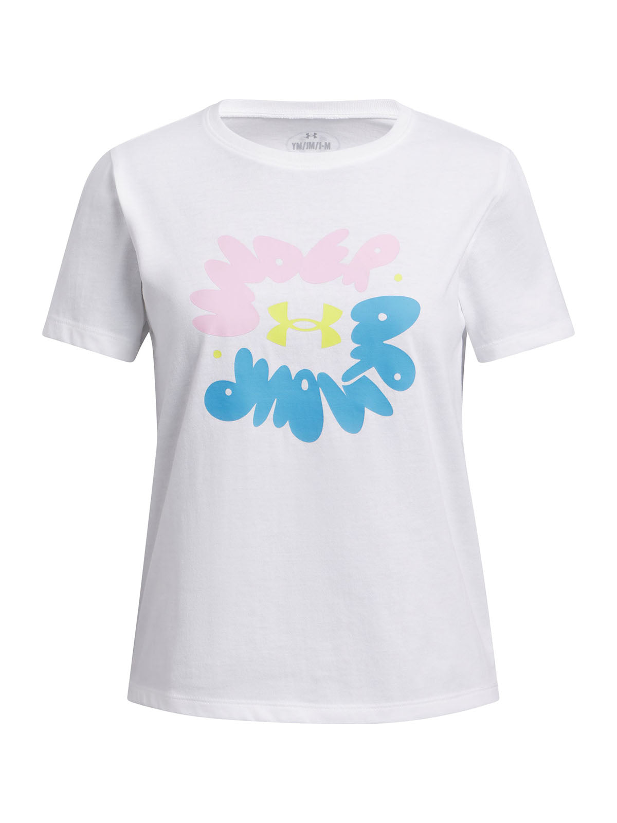 Polera manga corta Under Armour bubble blanco para niña