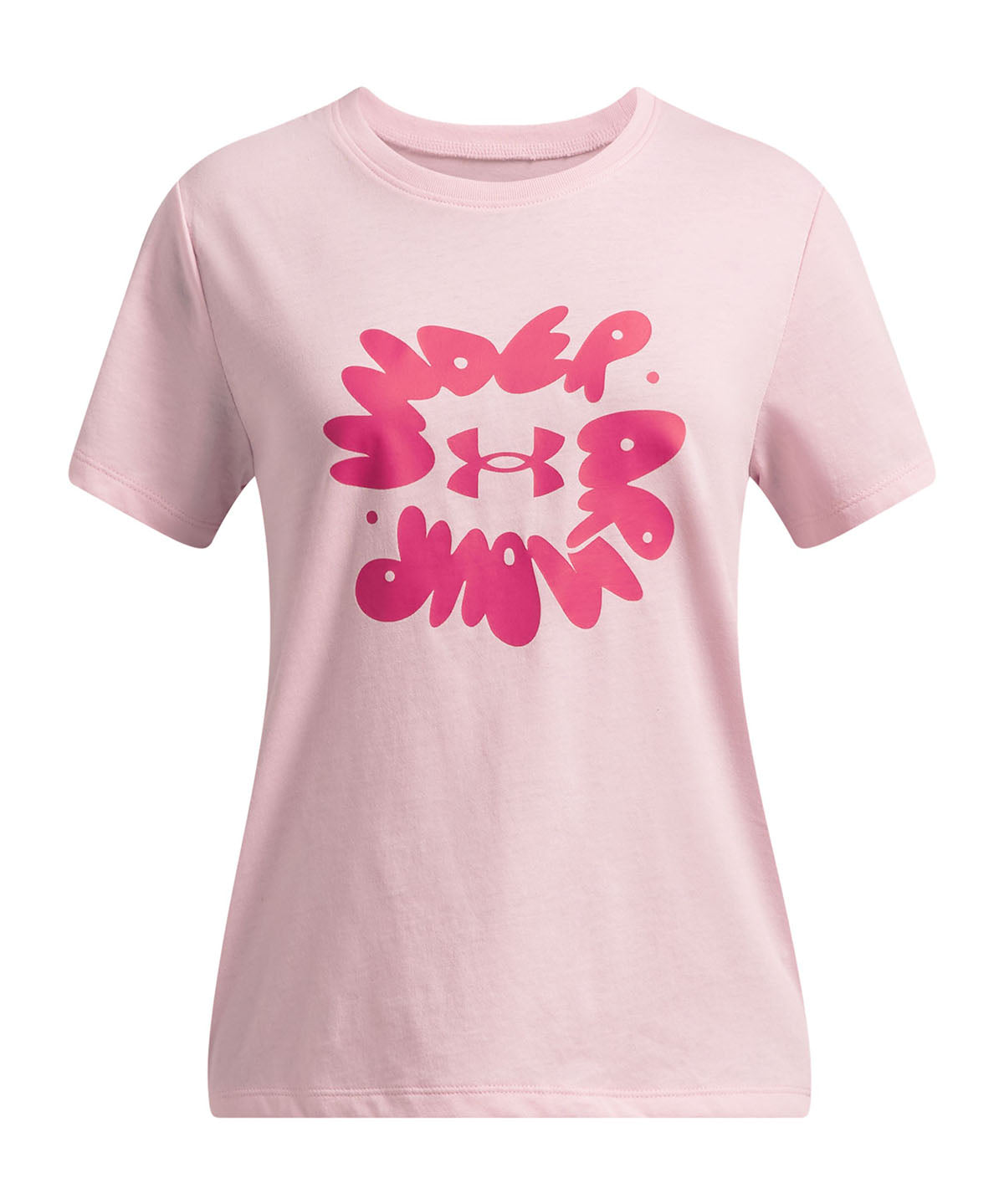 Polera manga corta Under Armour bubble rosado para niña