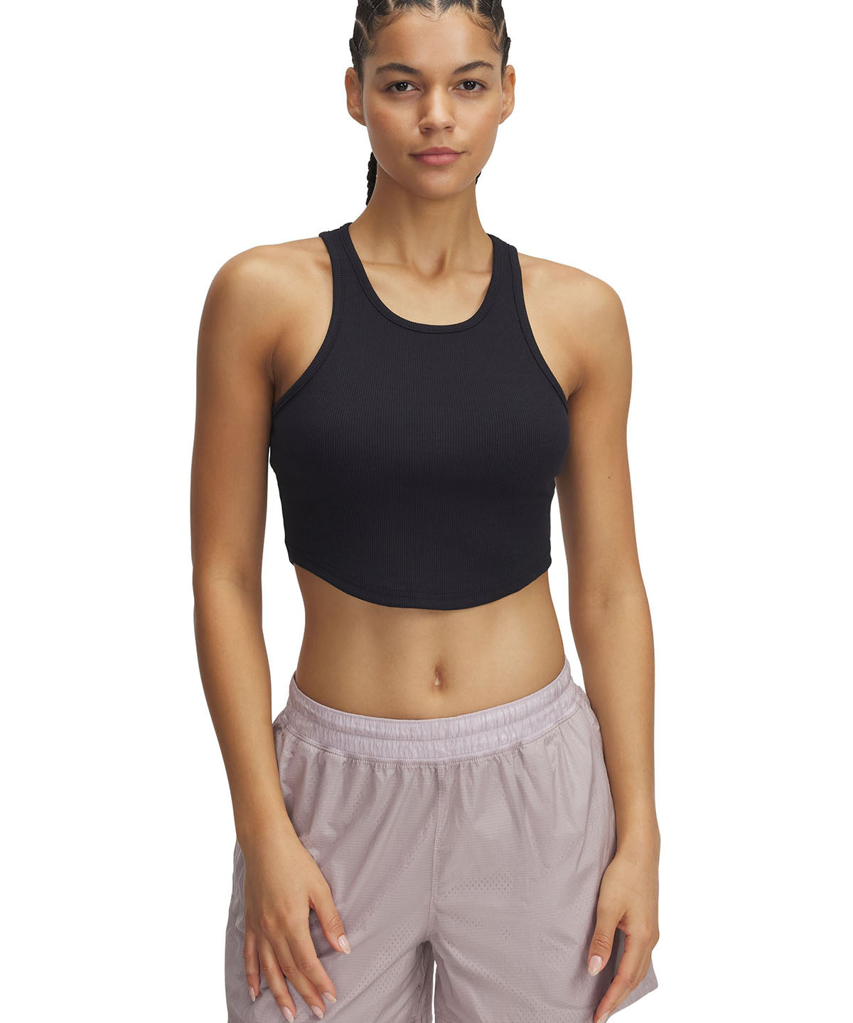 Polera sin mangas Under Armour Rival rib negro para mujer