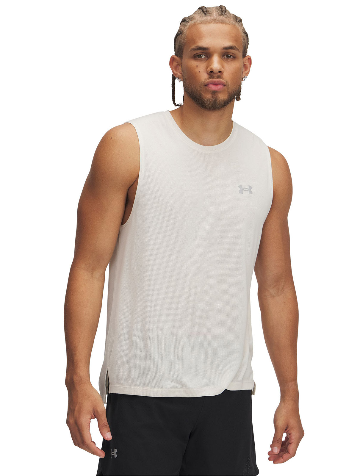 Polera sin mangas UA Trail Run café para hombre