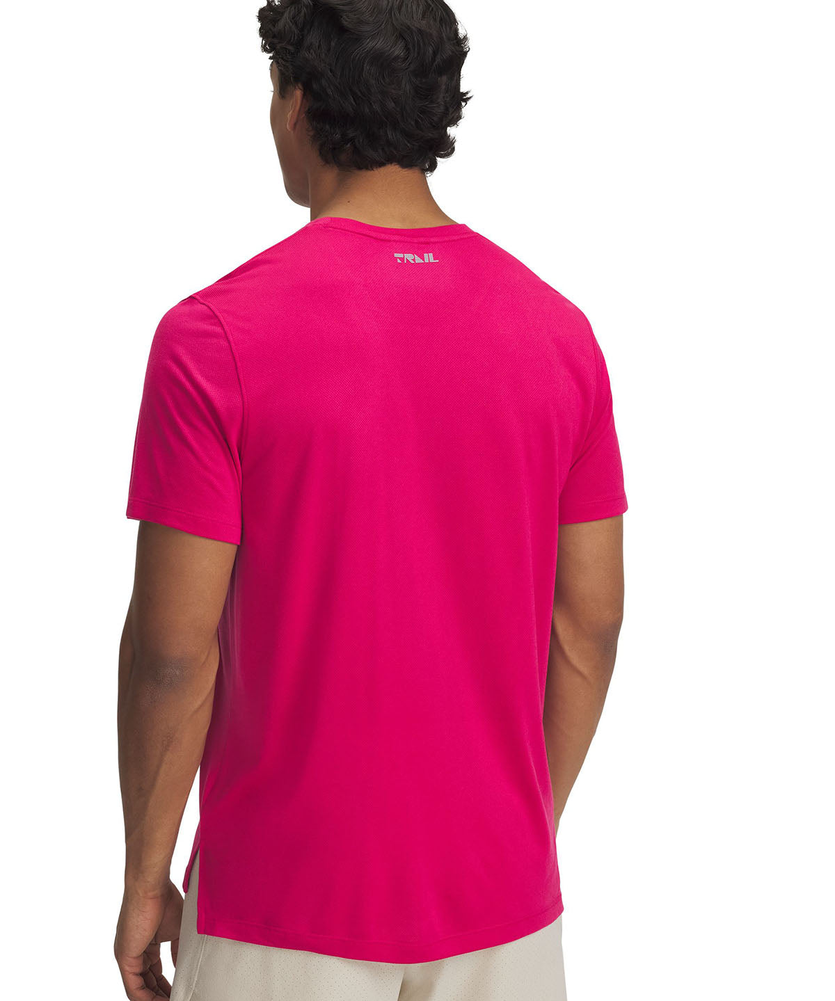 Polera manga corta UA Trail Run morado para hombre