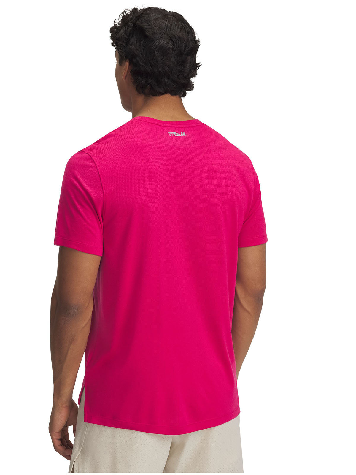 Polera manga corta UA Trail Run morado para hombre