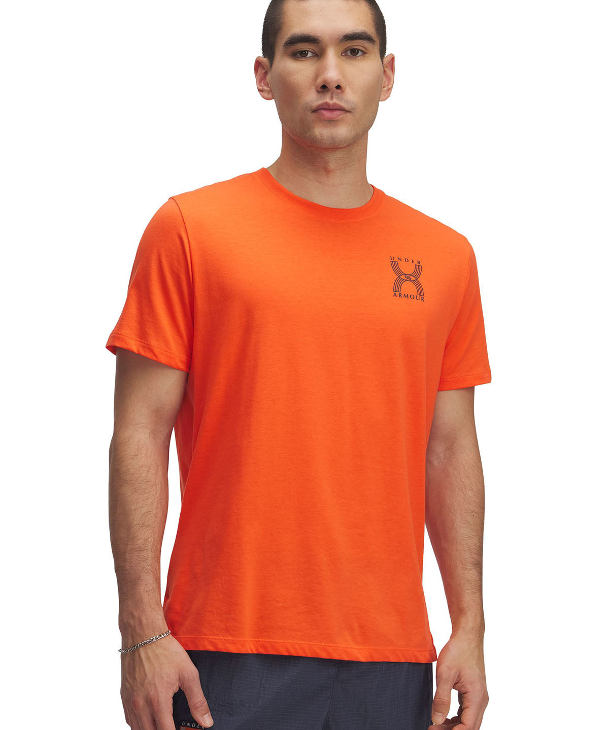 Polera manga corta UA Run 96 naranjo para hombre