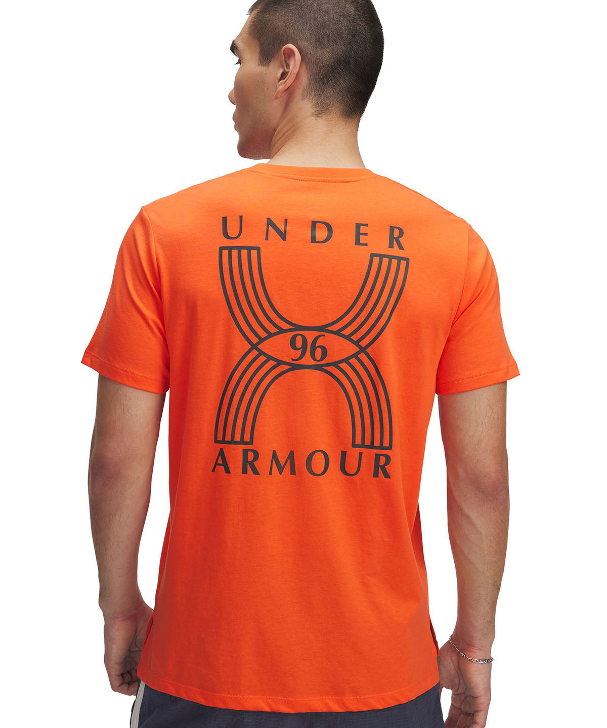 Polera manga corta UA Run 96 naranjo para hombre