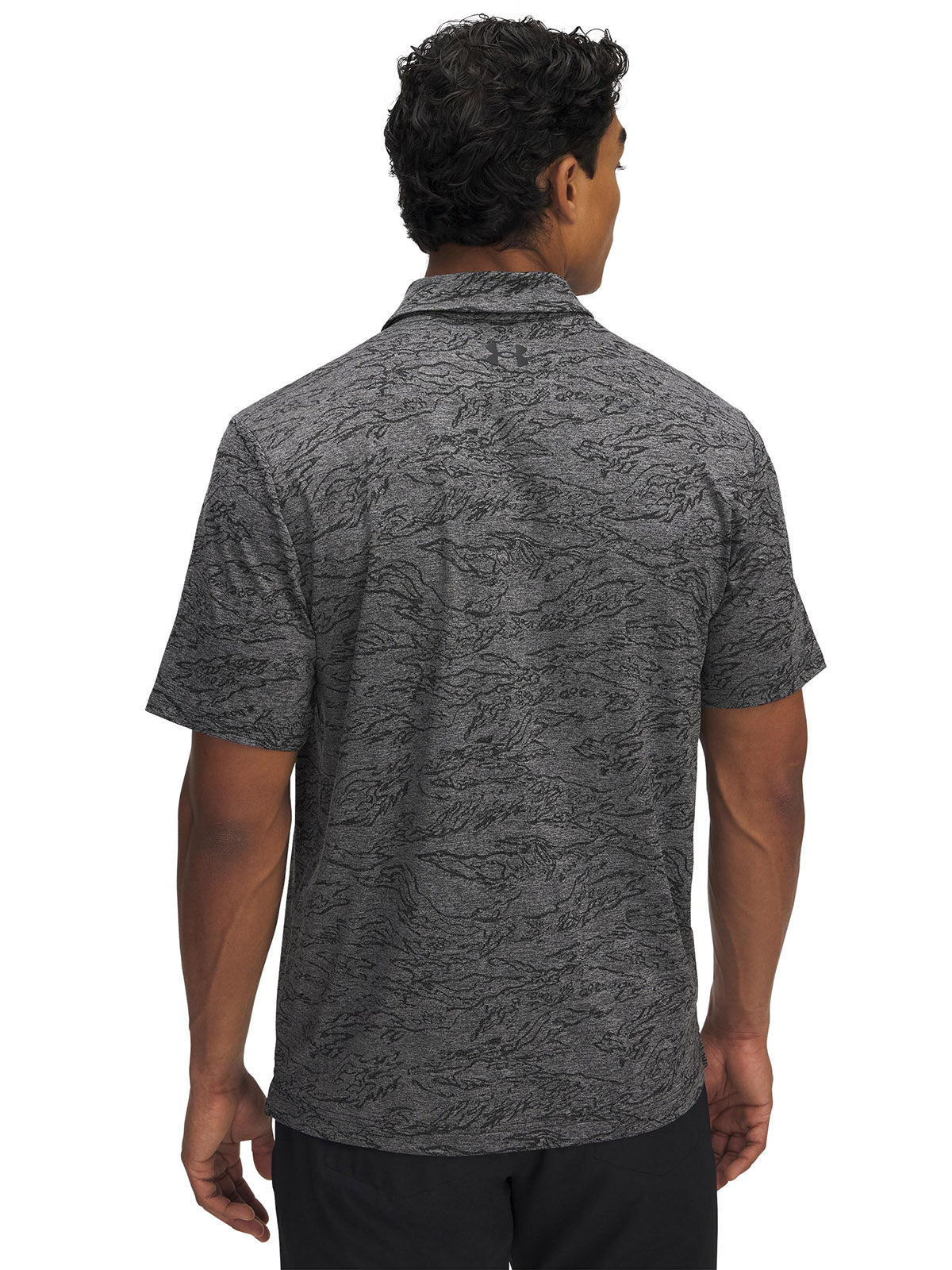 Polera manga corta UA Playoff Jacquard negro para hombre