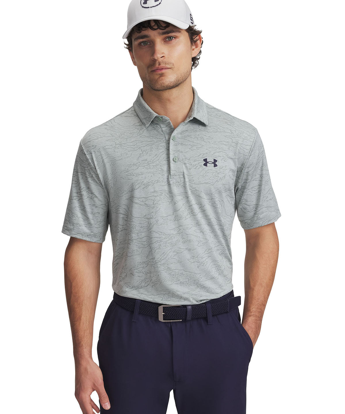 Polera manga corta UA Playoff Jacquard verde para hombre