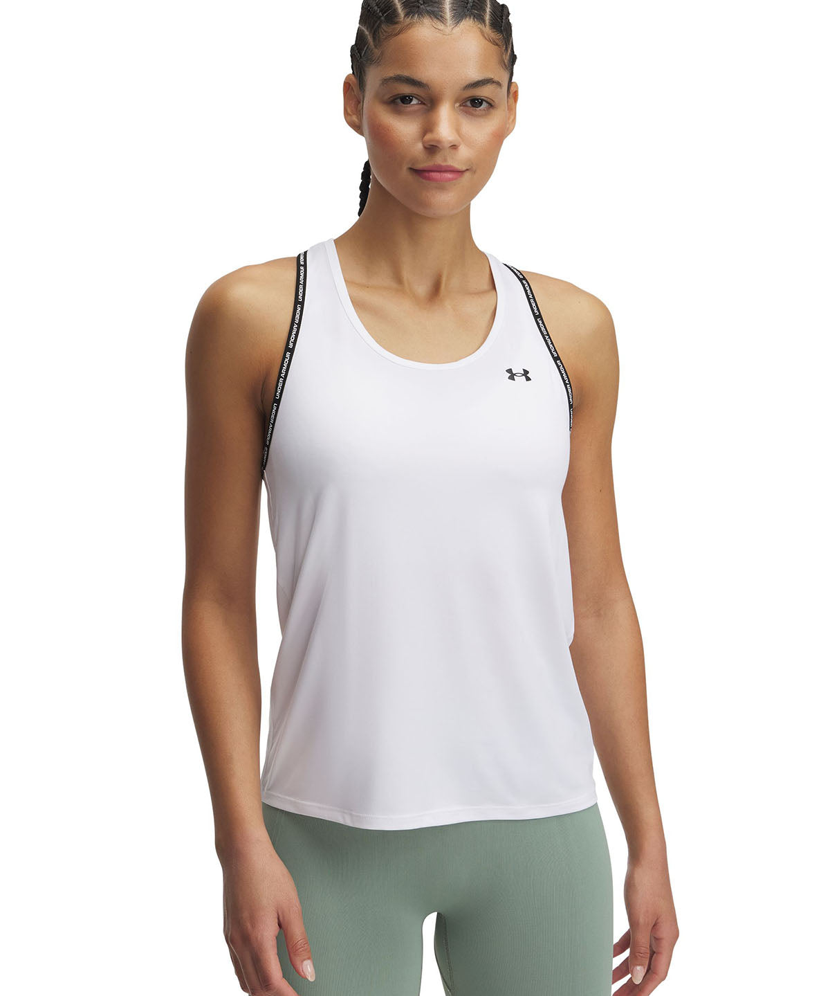 Polera sin mangas UA Tech Knockout blanco para mujer