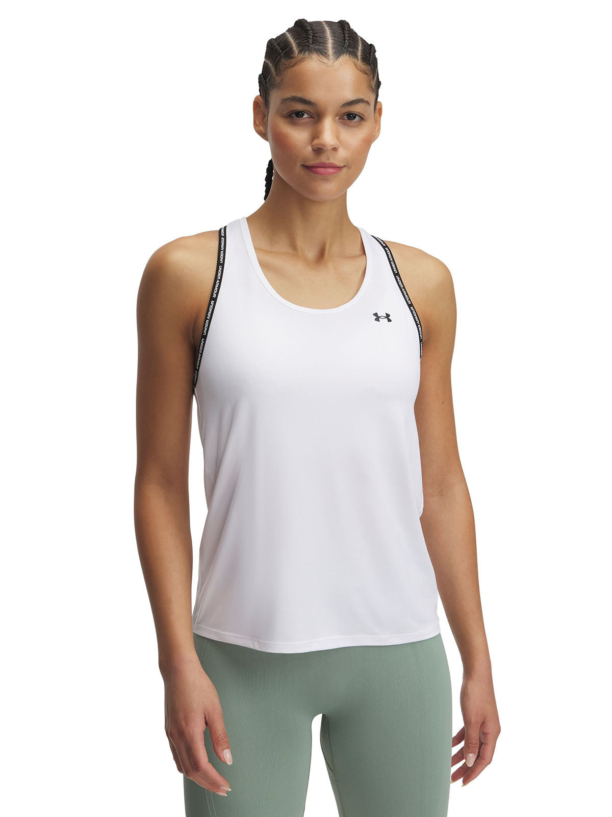 Polera sin mangas UA Tech Knockout blanco para mujer