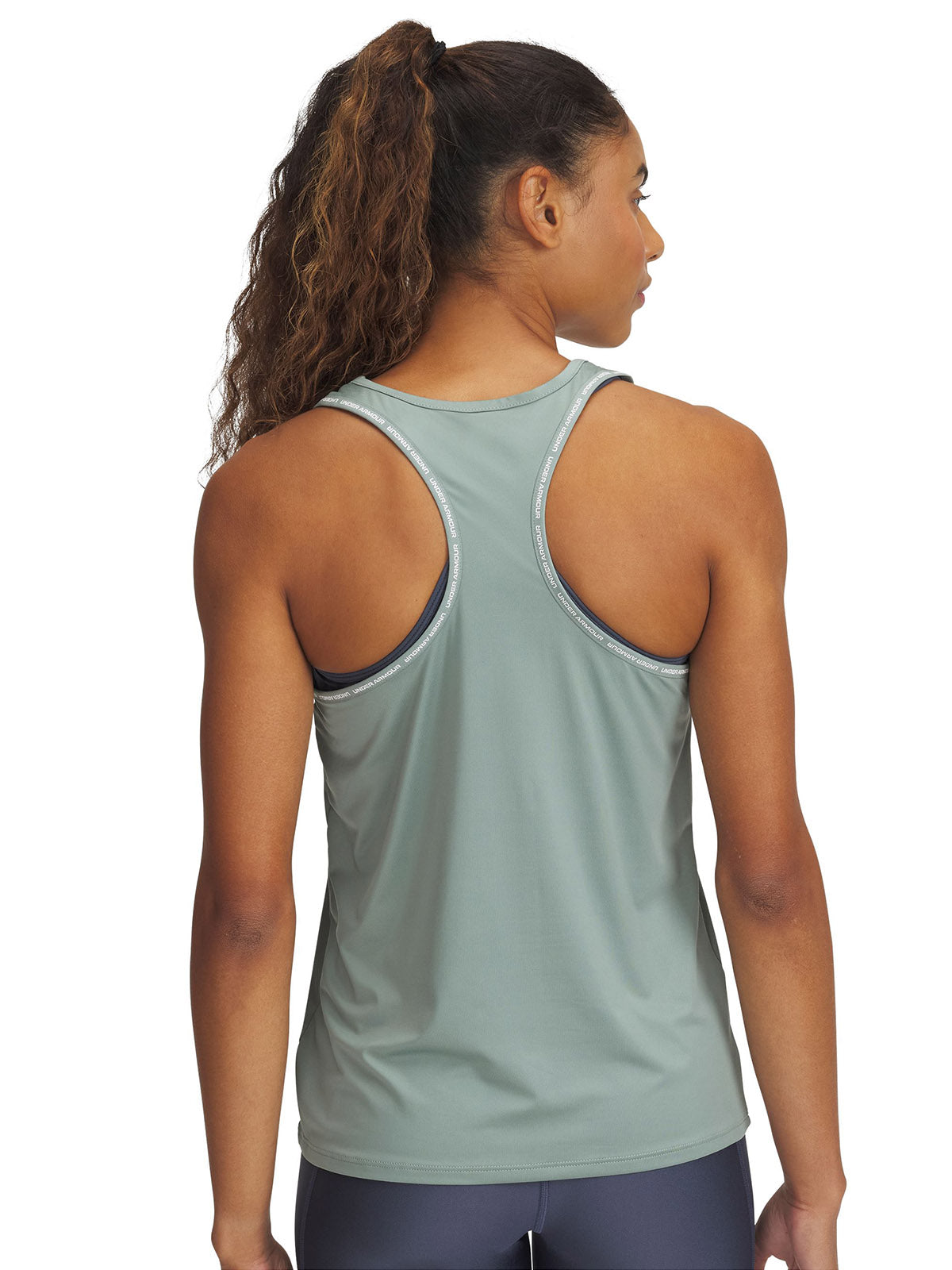 Polera sin mangas Under Armour tech knockout verde para mujer