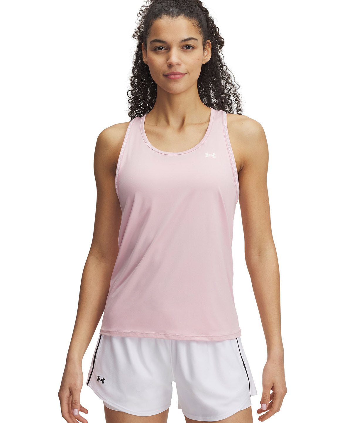 Polera sin mangas Under Armour tech knockout rosado para mujer