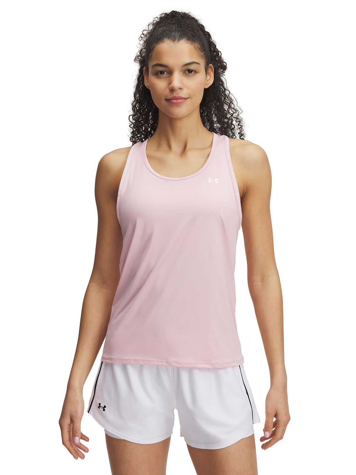 Polera sin mangas Under Armour tech knockout rosado para mujer
