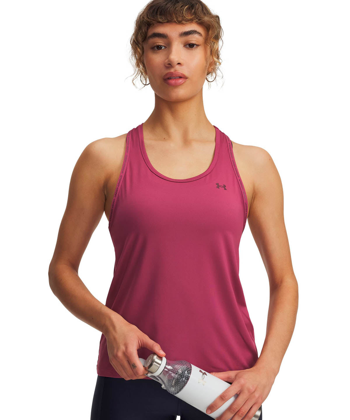 Polera sin mangas de entrenamiento para mujer Tech Knockout Roja Under Armour
