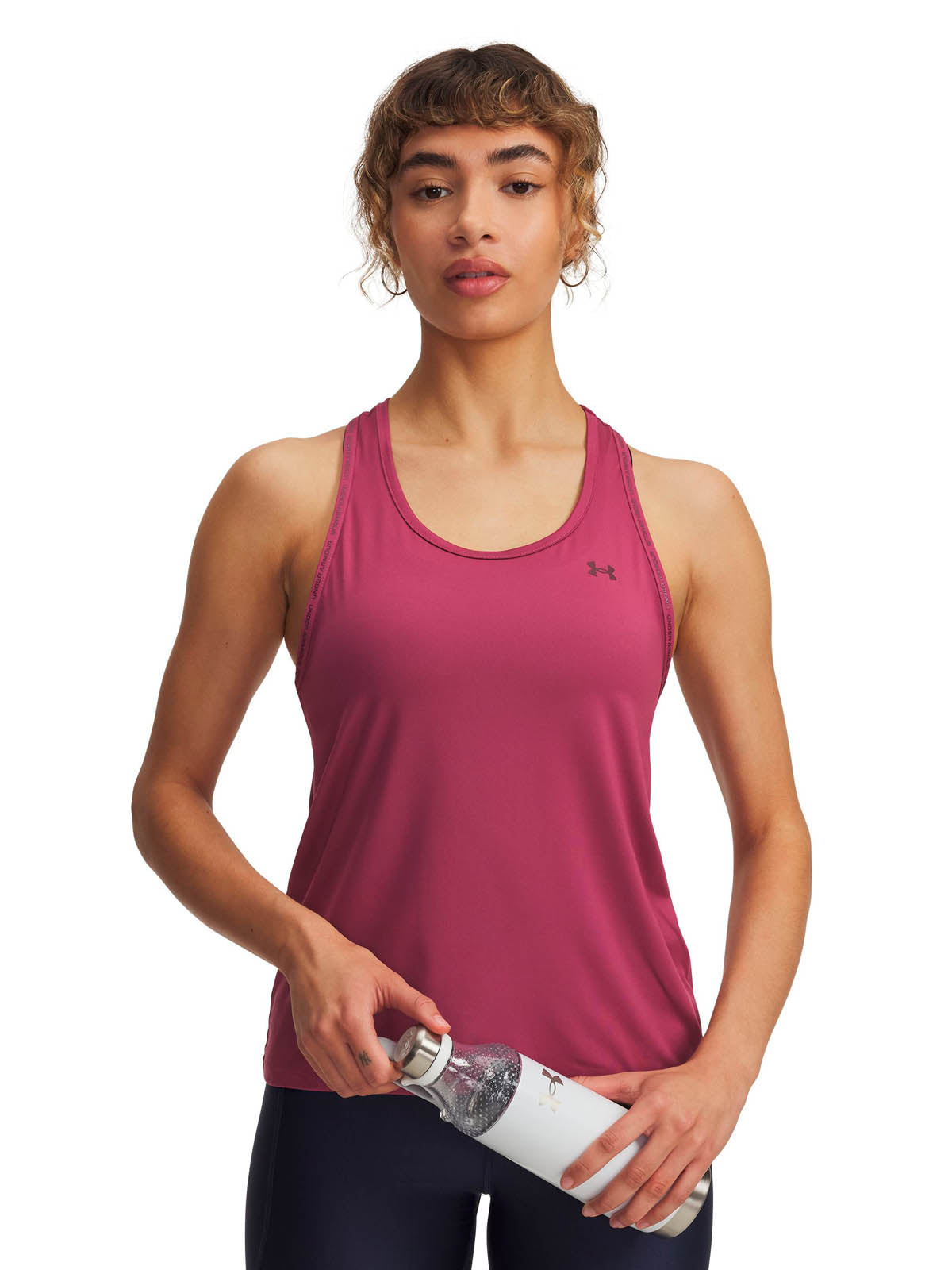 Polera sin mangas de entrenamiento para mujer Tech Knockout Roja Under Armour