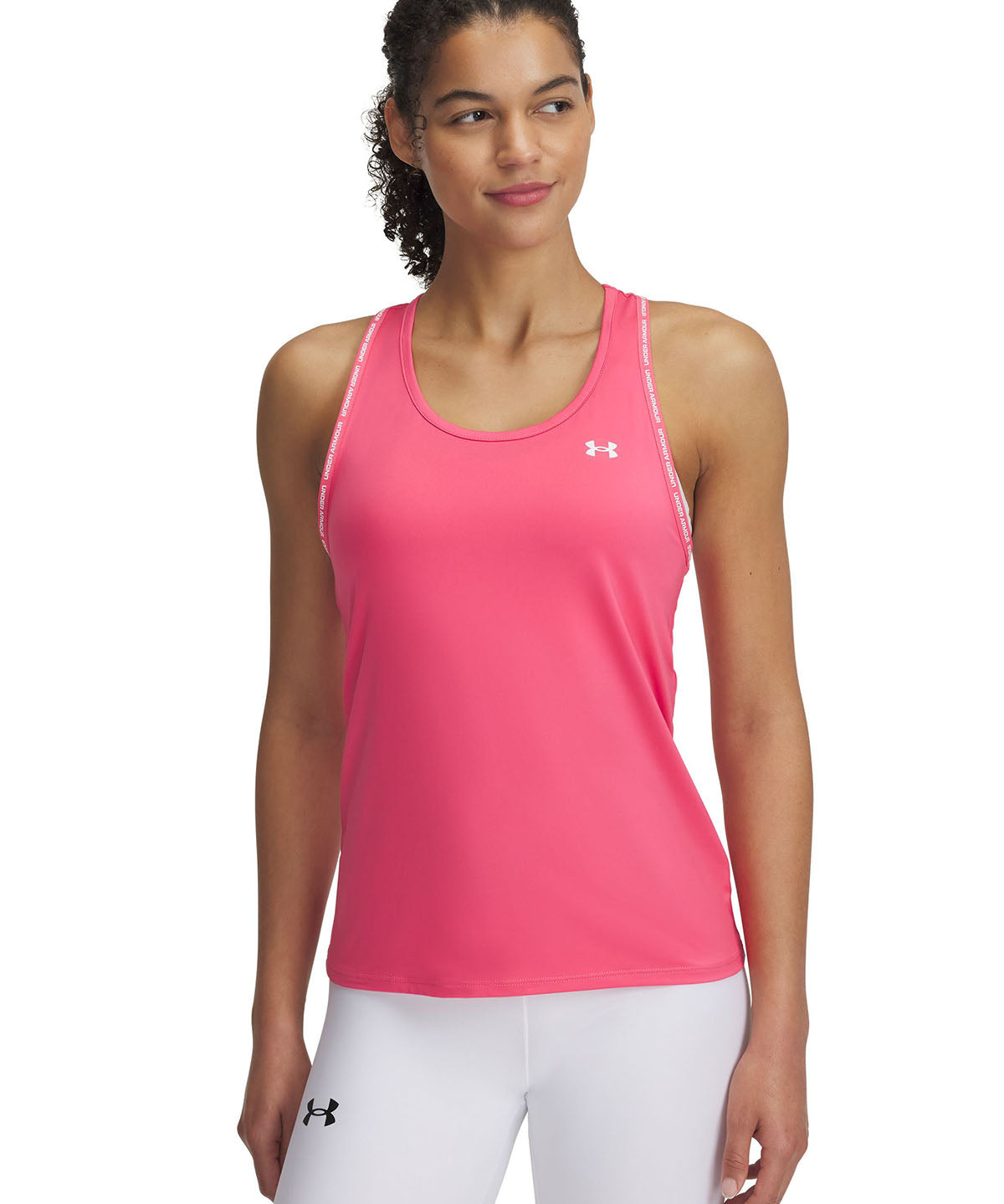 Polera sin mangas UA Tech Knockout rosado para mujer