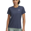 Polera manga corta Under Armour tech rib gris para mujer