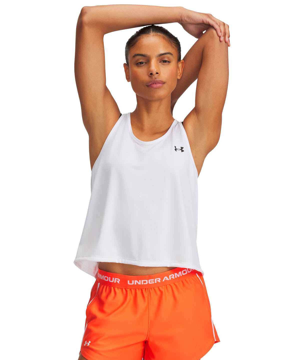 Polera sin mangas de entrenamiento para mujer Tech Swing blanco Under Armour